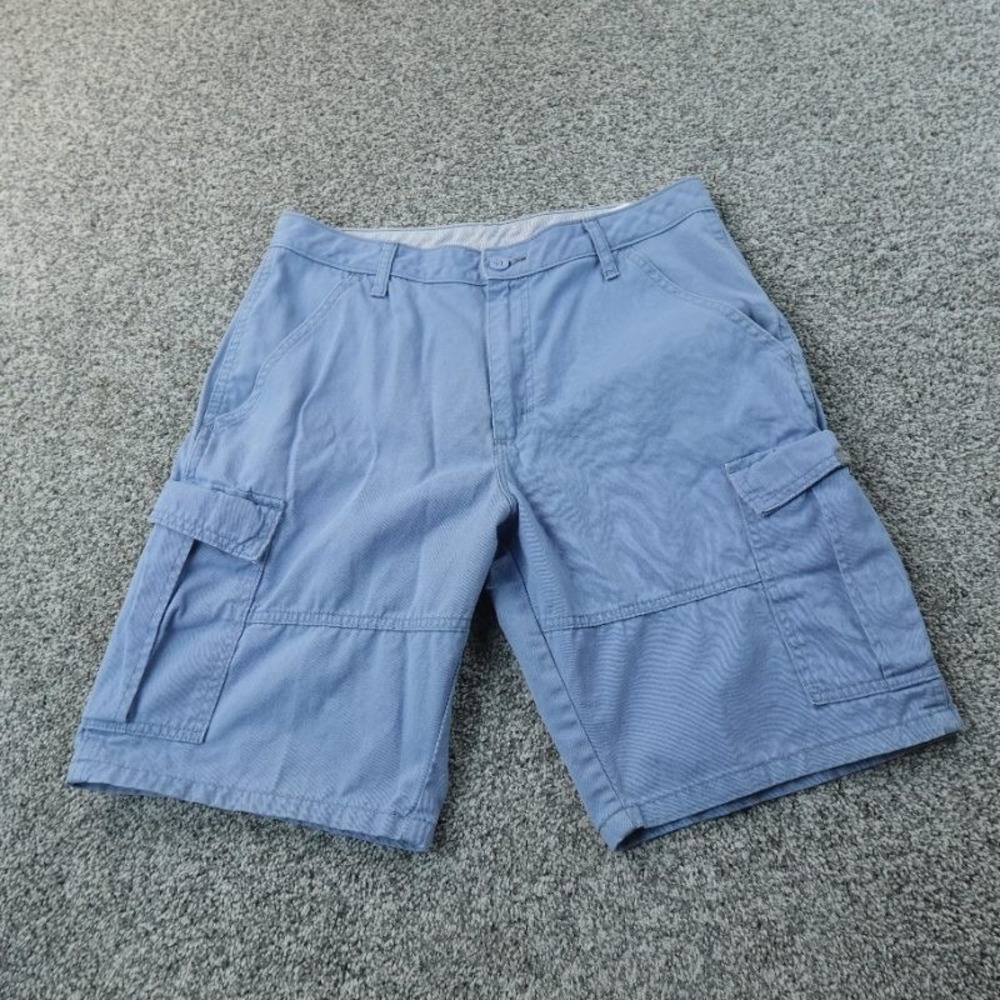 Wrangler Shorts Mens 32 Blue Cargo Military Hiking Utility Outdoor Work Trail